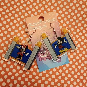 PRE ORDER 2&quot; Mouse Parks Sign Earrings