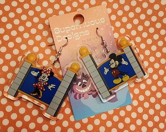 PRE ORDER 2" Mouse Parks Sign Earrings