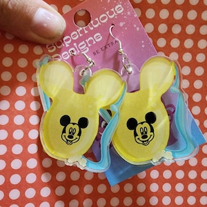 Mouse Parks Balloon Popcorn Bucket Dangly Earring Set
