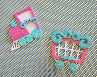 Layered Acrylic Train Car Brooch