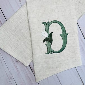 Linen Wreath Sash | Personalized Monogrammed Cotton Classic Embroidered Bow | Neutral Home Spring