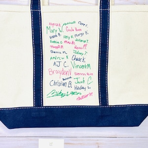 Mittelgroße Lehrertasche DELUXE | Klasse Geschenk bestickte Tasche | Handschrift Handgeschrieben | Lehrer Wertschätzung | Geschenk zum Jahresende Personalisiert