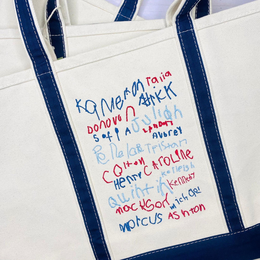Custom Teacher Tote Bag With Student Names Embroidered Personalized ...