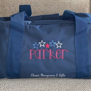 Patriotic Monogrammed Weekend Duffel Bag | Weekender | Embroidered Gift for Kids | Personalized | Birthday | Gift for Boys | First Birthday