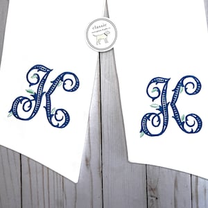 White Classic Embroidered Wreath Sash | Personalized | Monogrammed | Cotton | Housewarming | Wedding | Summer