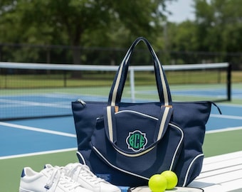 Personalized Pickleball Bag Embroidered Pickleball Tote Custom Name Pickleball Gift for Women Pickleball Player Gift Cute Court Bag