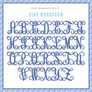 Blue Toile Wreath Sash | Classic Embroidered Personalized | Monogrammed | Housewarming | Wedding Bridal Baby Shower | Vintage Vine Monogram bild 12