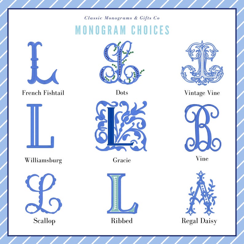 Blue Toile Wreath Sash | Classic Embroidered Personalized | Monogrammed | Housewarming | Wedding Bridal Baby Shower | Vintage Vine Monogram bild 7