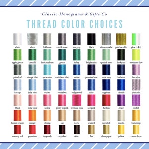 May include: A chart showing a variety of thread colors for embroidery. The colors are arranged in rows and columns, with the name of each color listed below it. The colors include white, silver, fieldstone, cobblestone, dim gray, black, silver metallic, gold metallic, glow, apple green, emerald, basic seafoam, green, kelley, bright mint, spanish moss, backyard, mountain dew, palm leaf, vintage blue, spearmint, caribbean blue, marine, prussian blue, royal navy, harbor, lavender, ice cap, baby blue, oxford, sweet boy, wedgewood, taffts, sapphire, electric, pink mist, blush, petal pink, azalea, pretty in pink, bermuda pink, hot pink, fuchsia, grape, orchid, hunter orange, orange, shrimp, ivory, seashell, eggshell, muslin, bunercup, country red, geranium, burgundy, chocolate, olive, flax, champagne, yellow, and caster dress.
