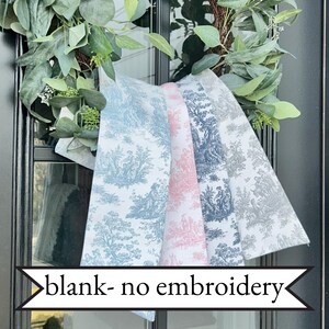 Blue Toile Wreath Sash | Classic Embroidered Personalized | Monogrammed | Housewarming | Wedding Bridal Baby Shower | Vintage Vine Monogram bild 13