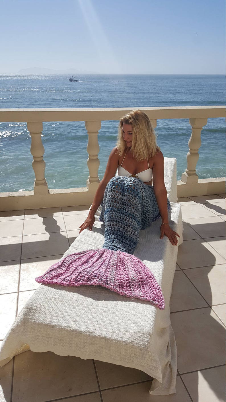 Mermaid Tail Blanket, READY TO SHIP, Mermaid Fin Blanket, Blue Blanket
