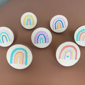 Boutons de tiroir de pépinière arc-en-ciel Boho