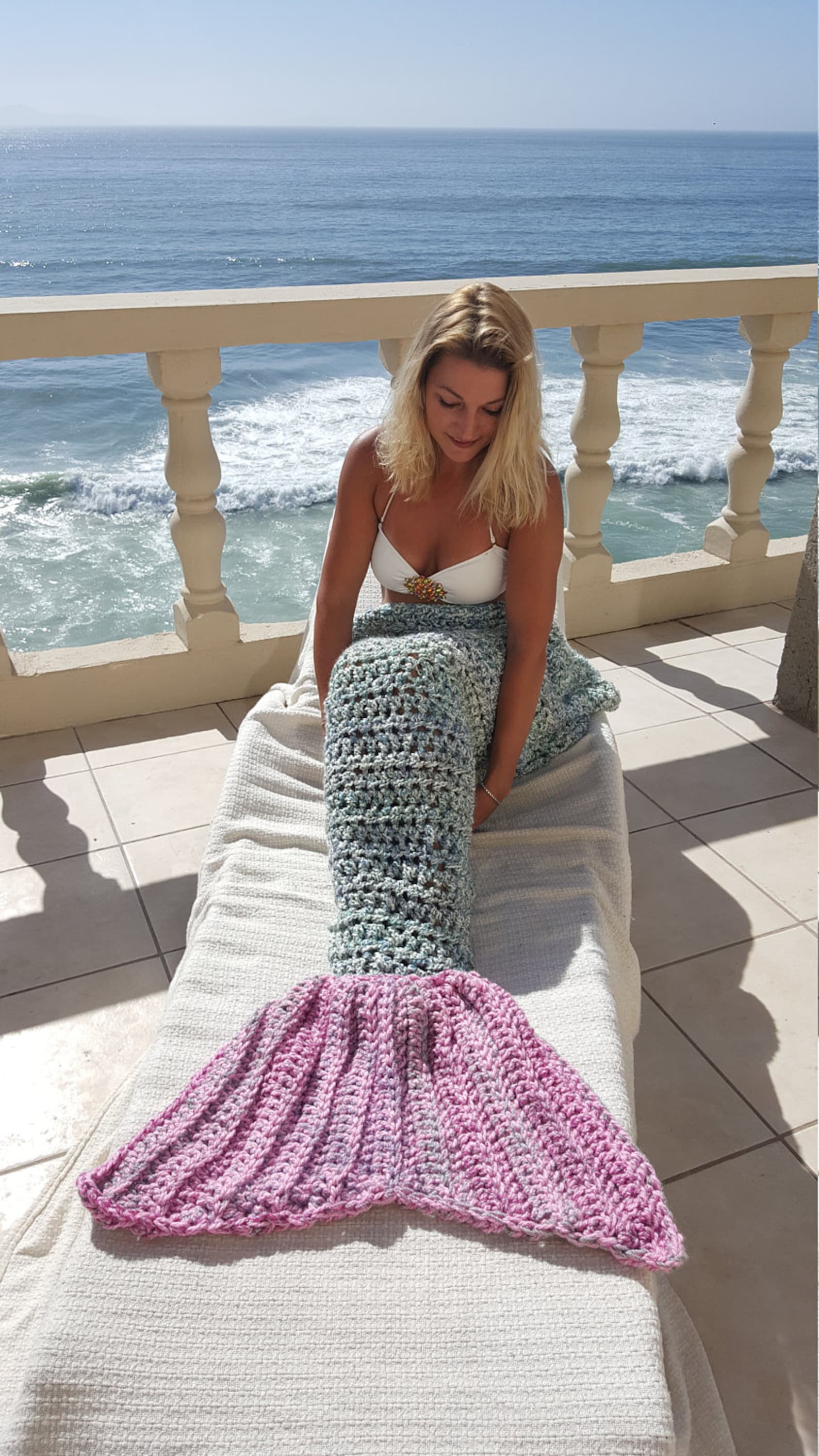 Mermaid Tail Blanket, READY TO SHIP, Mermaid Fin Blanket, Blue Blanket