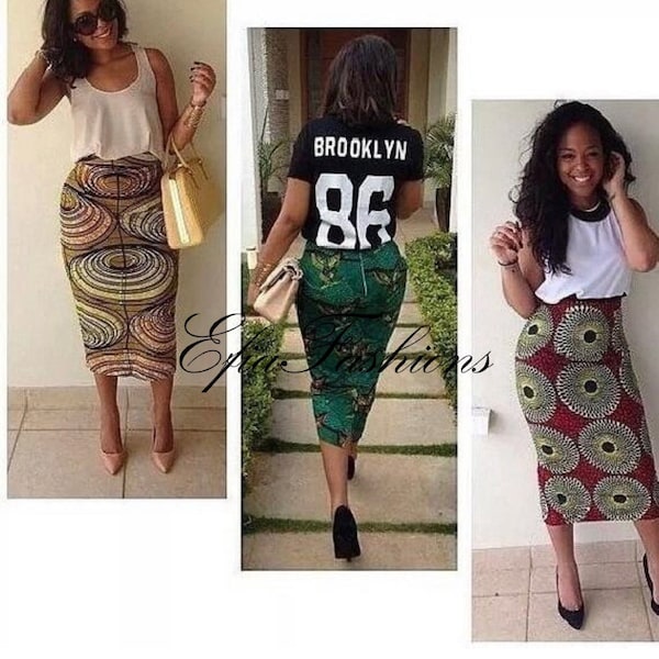 Ankara Fitted Pencil Skirt