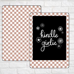 Tan Checkered Kindle Skin | Removable Kindle Skin | Kindle Decal | Kindle/ E-Reader Accessory | Kindle Paperwhite