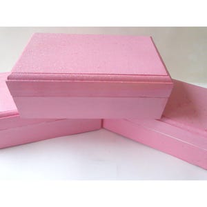 Wooden Hinged Trinket, Storage Box - Iridescent Pink, Felt Liner - Perfect for Crafting Projects or Use As Is for Jewelry, Memento Storage!