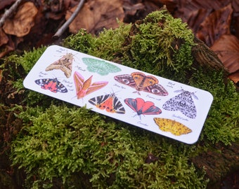 British Moth Species Illustration Bookmark