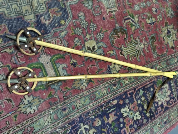 Vintage Bamboo Cross Country Ski Poles Vintage Skiis Vintage Etsy