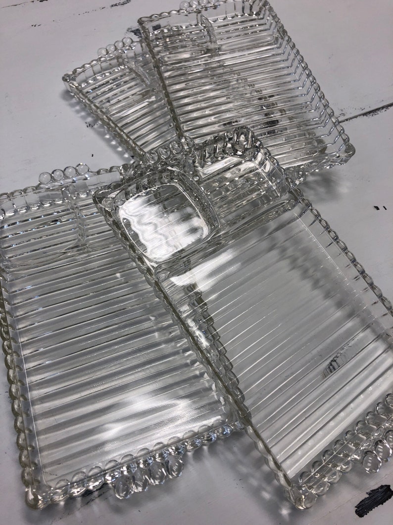 Vintage Glass Snack Plates Vintage Serving Dishes Vintage Etsy