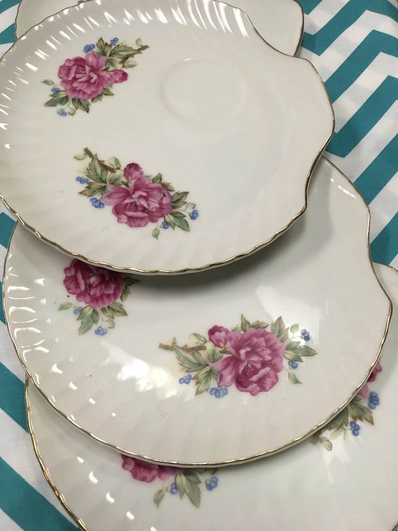 Set of Four Vintage Snack Plates Vintage China Vintage Etsy Ireland