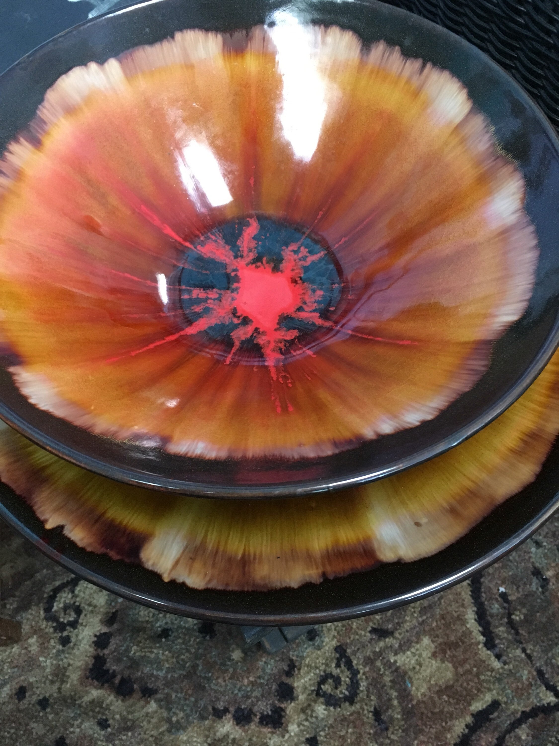 May Rich Glazed Bowl & Platter Vintage Glazed Pottery Hand Etsy