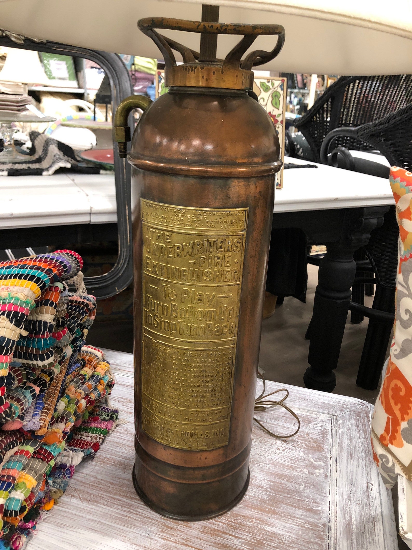 Antique Fire Extinguisher Lamp, Antique Fireman’s Memoribilia, Vintage ...