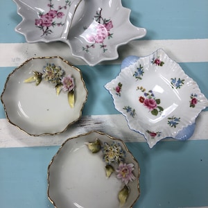 Set of Four Vintage Trinket Dishes, Vintage China, Vintage Candy Dish, Vintage Home Decor