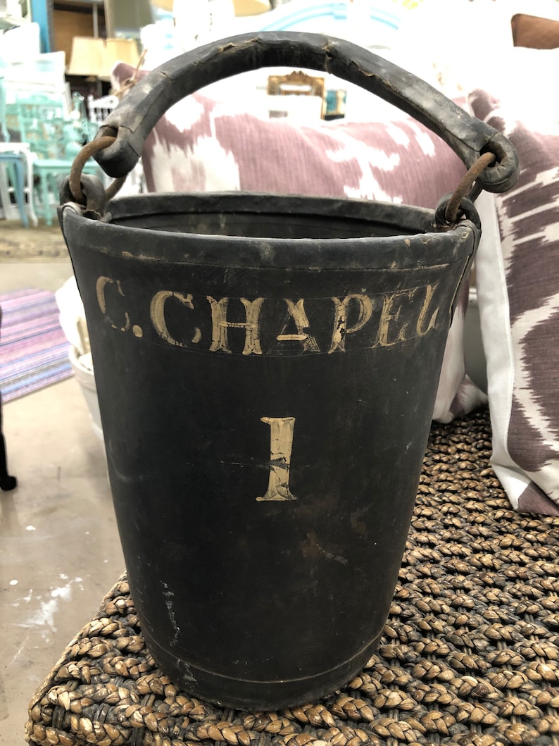 Antique Leather Firemans Bucket Circa 1800s, Antique Firemen