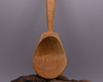 Eating Spoon, Dessert Spoon, Ramen Spoon, made of Hand-Carved Birch Wood - 7.5 Inches - Hand-Made, Sustainably Sourced