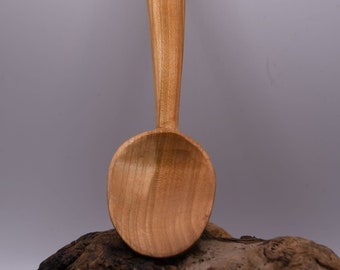 Eating Spoon, Dessert Spoon, made of Hand-Carved Cherry Wood - 7 Inches - Hand-Made, Sustainably Sourced