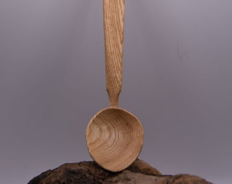 Tea Spoon, Latte Spoon, Jar Spoon, made of Hand-Carved Sweet Chestnut Wood - 8 Inches - Hand-Made, Sustainably Sourced