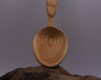 Eating Spoon, Dessert Spoon, made of Hand-Carved Sweet Chestnut Wood - 7 Inches - Hand-Made, Sustainably Sourced