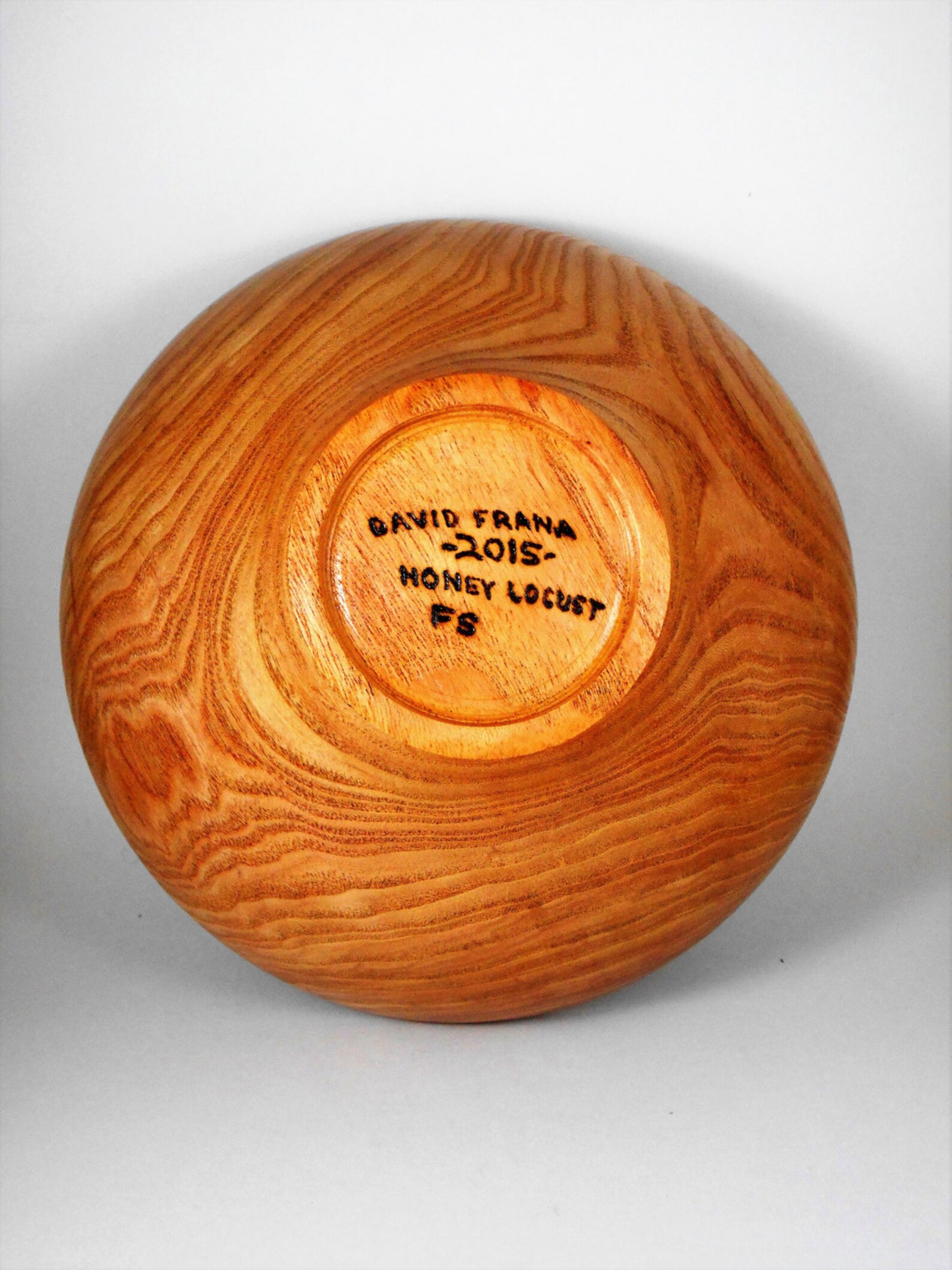 Hand turned bowl of honey locust wood Etsy