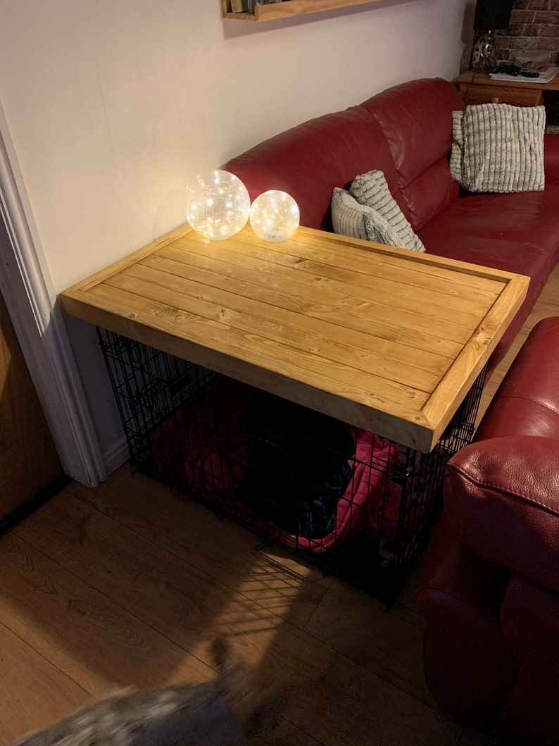 Dog Crate Topper Handmade to Order Rustic Table Crate Etsy UK