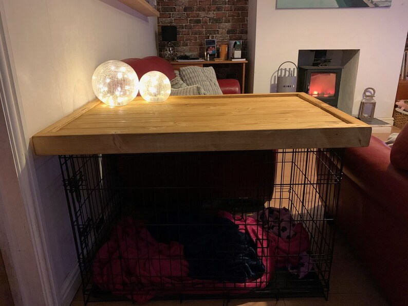 Dog Crate Topper Handmade to Order Rustic Table Crate Etsy UK