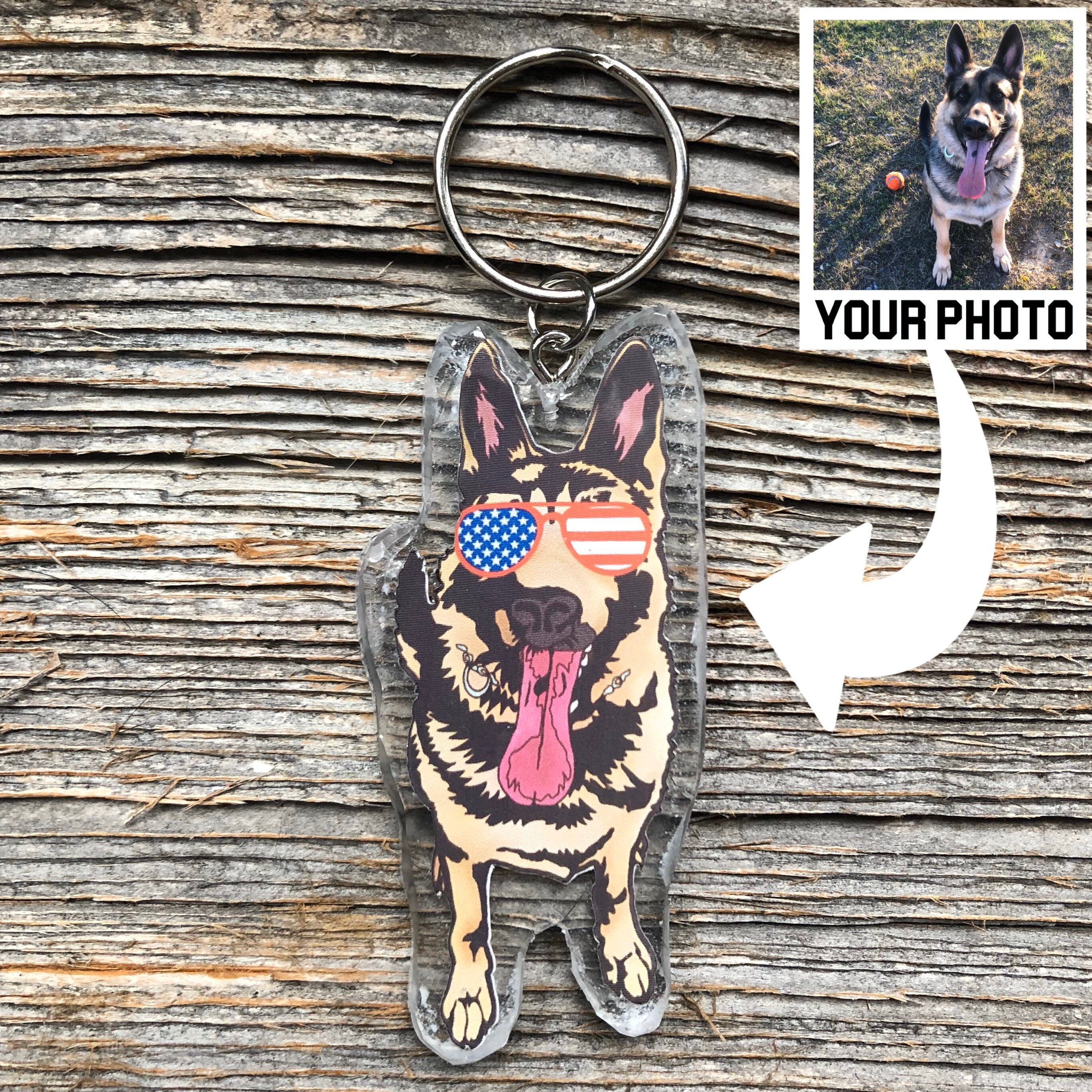Custom Dog Keychain / Personalized Dog Keychain colorshades Etsy