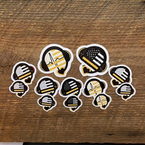 911 Dispatcher Stickers / Thin Gold Line Headset Stickers / Dispatcher Stickers / First Responder Stickers