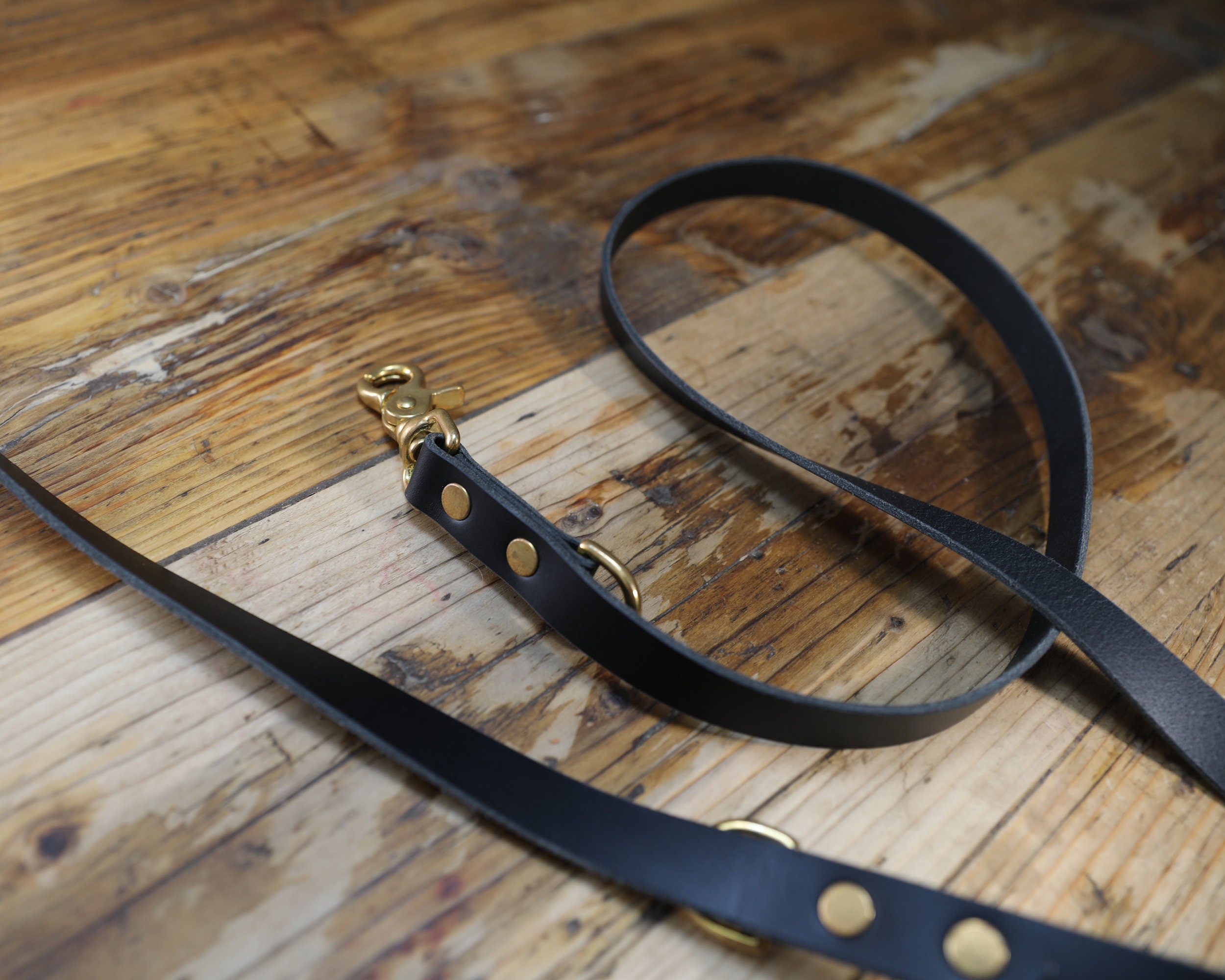 Black Leather Dog Collar & Extra Long Lead Personalised Dog Etsy