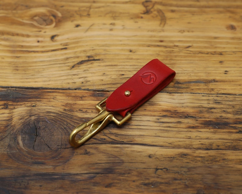 Handmade Leather Belt Clip Key Chain in Red Made From Italian Etsy