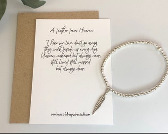 Feather Memorial Bracelet | Sorry For Your Loss Gift