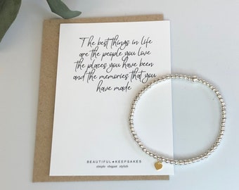 The best things in life are the people you love | Empowering Gift | Silver Stacker Bracelet | Letterbox Gift