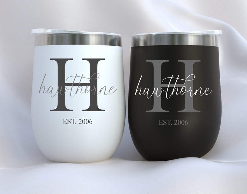 Script Family Last Name Monogram Decal With Established Date ...