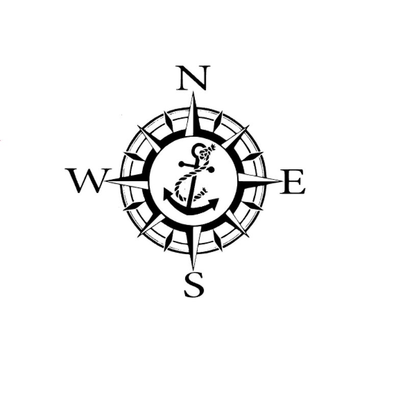 Anchor Compass Decal Anchor Vinyl Decal Compass Vinyl Decal | Etsy