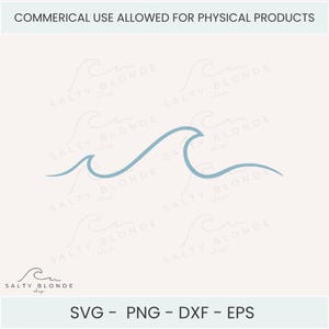 Minimalist Ocean Wave SVG Cut File, Hand-drawn Line Art PNG, Ocean Digital Download