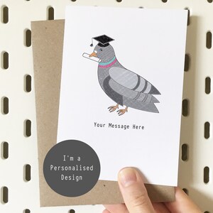 Carte de remise des diplômes Pigeon personnalisée