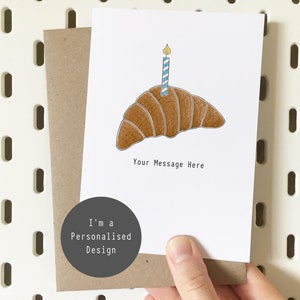 Carte d'anniversaire personnalisée avec croissants