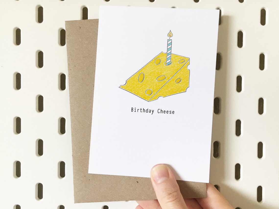 Cheese Birthday Card Etsy