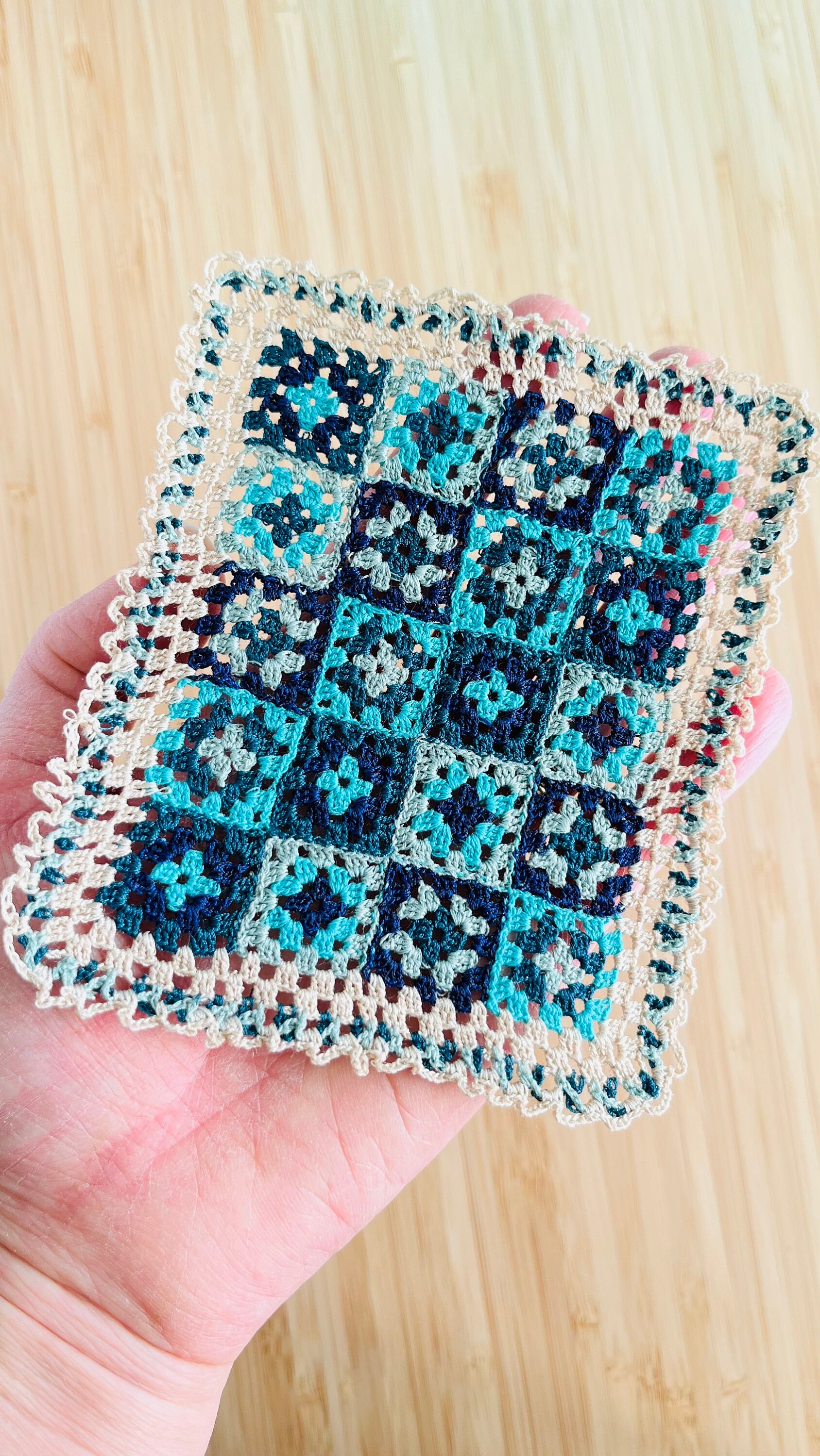 Granny Square Style Rag Rug Miniature Granny Square Rug - Etsy