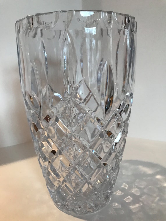 Vintage Lead Crystal Vase 8 Tall Etsy