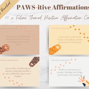 Positive Affirmations Cards, PAWS-itive Affirmations,  Meditation Cards, Lunch Notes